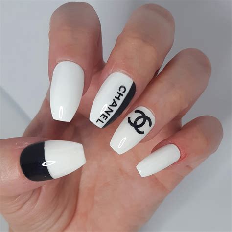 chanel nail embellishments|Chanel nail design ideas.